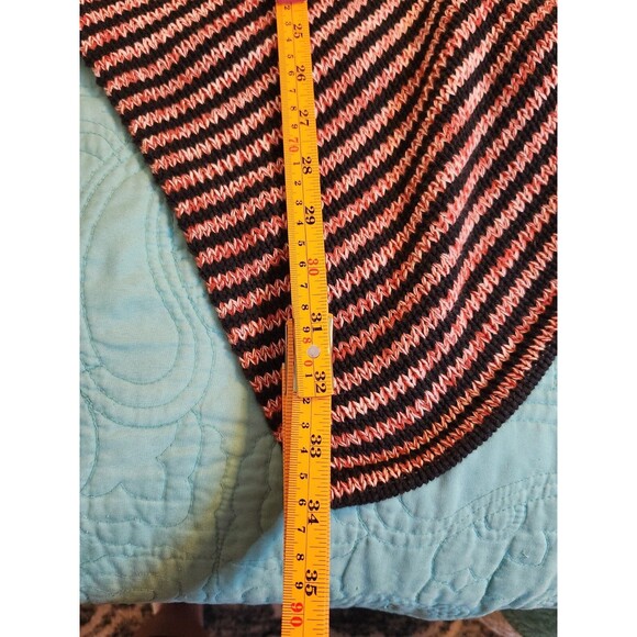 Volcom Women's Small Open Cardigan Sweater Rust Black Stripe Waterfall Hi-Low - Picture 8 of 9